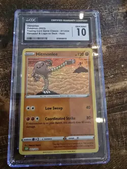 Pokemon CGC 10 Gem Mint TCG Classic Collection Holo Hitmonlee CLV 011/034 - Image 1