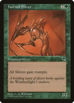 Horned Sliver Tempest HEAVILY PLD Green Uncommon MAGIC GATHERING CARD ABUGames - Image 1