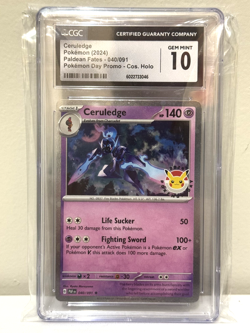 CGC 10 GEM MINT Ceruledge 040/091 Cosmos Holo Pokemon Day Promo 2024 Card - Image 1