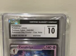 CGC 10 GEM MINT Ceruledge 040/091 Cosmos Holo Pokemon Day Promo 2024 Card - Image 2