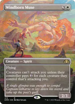 Windborn Muse (Borderless Alternate Art) [Dominaria Remastered] Foil Near Mint - Image 1