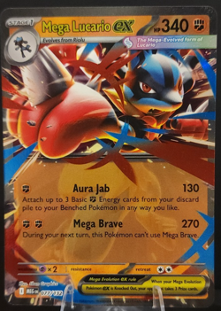 Mega Lucario ex 077/132 Double Rare - Pokemon TCG - Mega Evolution (NM) - Image 1