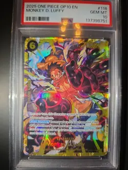 2025 ONE PIECE OP10-ROYAL BLOOD #118 MONKEY D. LUFFY PSA 10 - Image 1