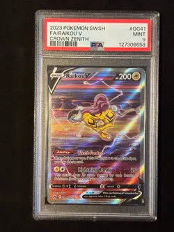 PSA 9 Raikou GG41 Crown Zenith Pokemon Sword and Shield Graded Card - Image 1