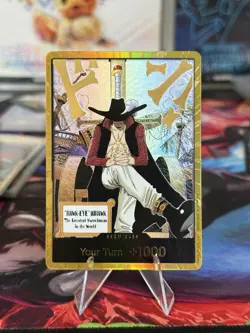 DON!! Card (Dracule Mihawk) (Gold) The Azure Sea's Seven Foil - Image 1