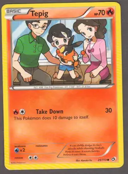 Tepig 25/113 Legendary Treasures 2013 Pokemon Card MP Common - Image 1
