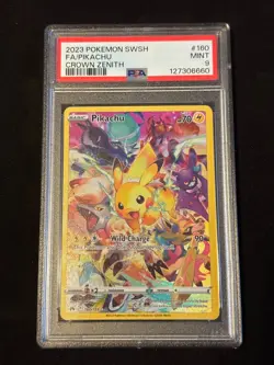 PSA 9 Pikachu Crown Zenith 160/159 Pokemon Sword and Shield Graded Card - Image 1