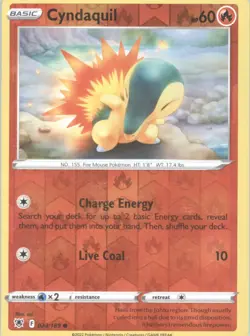 Cyndaquil Reverse Holo Pokemon tcg SWSH10: Astral Radiance #023/189 - Image 1