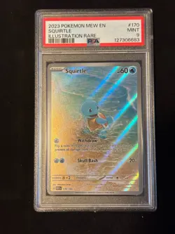 PSA 9 Squirtle IR Pokemon 151 170/165 Scarlet and Violet Graded Card Kanto - Image 1