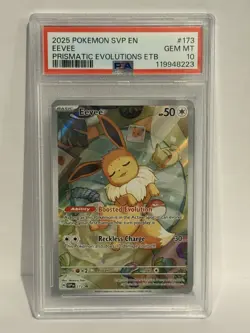 2025 POKEMON SVP EN-SV BLACK STAR PROMO 173 EEVEE PRISMATIC EVOLUTIONS PSA 10 - Image 1