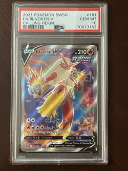 PSA 10 Blaziken V 161/198, Pokemon TCG- Chilling Reign - Image 1