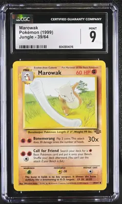 Marowak Jungle 39/64 Vintage Pokemon 1999 CGC 9 MINT - Image 1