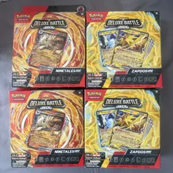 Pokemon TCG Deluxe Battle Deck - Set of 4 - Ninetales Ex and Zapdos Ex - Image 1