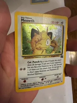 2000 Pokemon Meowth Holo WOTC Black Star Promo #10 - Pokemon TCG Game Boy SWIRL! - Image 3