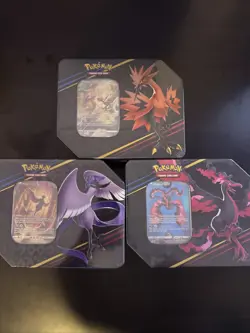 Pokemon Crown Zenith Galarian Bird Tins - Set of 3 - Zapdos Articuno Moltres NEW - Image 1