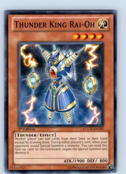 Yu-Gi-Oh TCG Thunder King Rai-Oh LCGX-EN203 1st Edition Common Card LP - Image 1