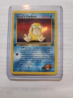 Misty's Psyduck 90/132 Gym Challenge Pokemon Card 1st Edition GAMEFREAK 2000 LP - Image 1