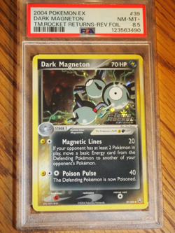 Pokemon 2004 Team Rocket Returns Dark Magneton rev. foil holo card, PSA 8.5 - Image 1