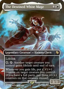 The Destined White Mage Borderless Final Fantasy MTG NM - Image 1