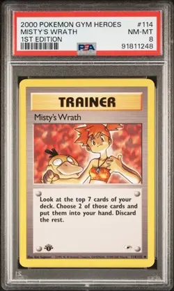 2000 MISTY'S WRATH #114 POKEMON GYM HEROES 1ST EDITION PSA 8 - Image 1