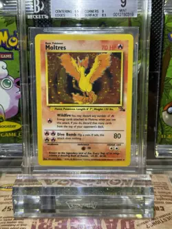 1999 POKEMON FOSSIL UNLIMITED MOLTRES HOLO 12/62 BGS 9 - Image 1