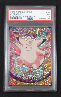 2000 Topps Chrome Pokemon T.V. #36 SPARKLE CLEFABLE PSA 7 NM - Image 1