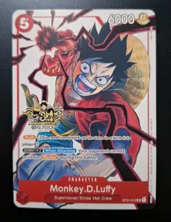 One Piece TCG Monkey D. Luffy 3rd Anniversary Promo Alt Art ST01-012 Alternate - Image 1