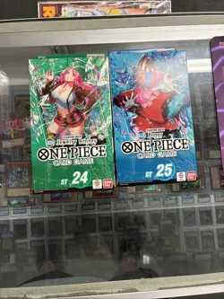 One Piece TCG ST-24 Green Jewelry Bonney & ST-25 BLUE Buggy Starter Deck - Image 1