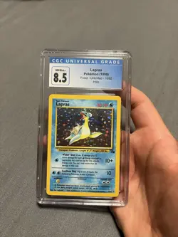 Pokemon TCG Lapras Fossil Holo Rare Card 10/62 CGC 8.5 NM-MT 1999 Vintage - Image 1