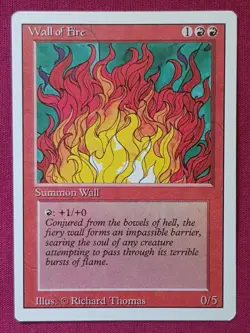 Magic The Gathering MTG Revised Uncommon Wall Of Fire - Image 1