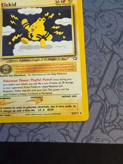Pokemon: Elekid 22/111 Rare Non-holo Neo Genesis 2000 Vintage - LP+ - J74 - Image 5