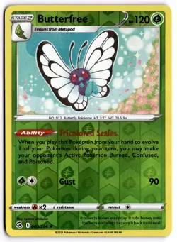 Pokemon TCG Butterfree 003/264 Swsh08: Fusion Strike Reverse Holo - Image 1