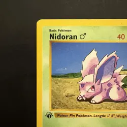 Pokemon Vintage 1st Edition Nidoran M 055/102 Base Set (Shadowless) Wotc 1999 - Image 2