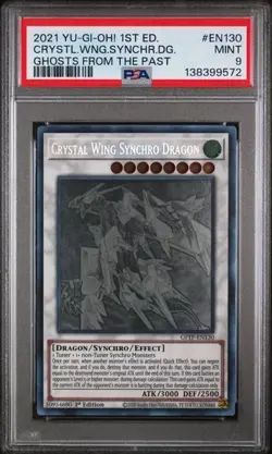 2021 Yu-Gi-Oh! Crystal Wing Synchron Dragon GFTP-EN130 Ghost Rare PSA 9 - Image 1