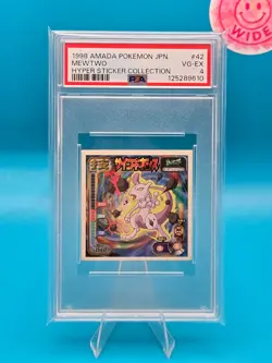 PSA 4 - 1998 AMADA POKEMON JAPANESE HYPER STICKER COLLECTION 42 MEWTWO - Image 1