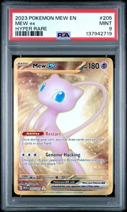 2023 POKEMON MEW EN-151 HYPER RARE #205 MEW EX PSA 9 - Image 1