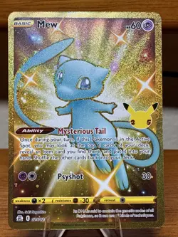 Mew 025/025 Celebrations 2021 Secret Rare Gold Pokemon Card TCG - Image 1