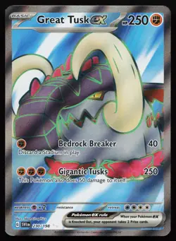 Great Tusk ex 230/198 Ultra Rare SV01: Scarlet & Violet Base Set Pokemon Card - Image 1