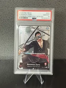 Roronoa Zoro 25th Anniversary Premium Card Collection OP01-001 PSA 10 Leader - Image 1