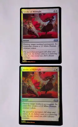 2x Foil Stroke of Midnight MTG, Wilds of Eldraine, Uncommon, LP - Image 1