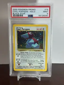 Pokemon TCG Cool Porygon 15 Holo Black Star Promo Psa 9 BUTT SWIRL!!! Holo Rare - Image 1