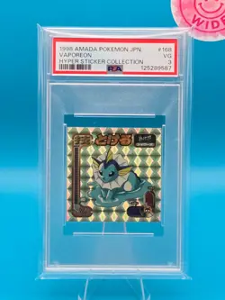 PSA 3 - 1998 AMADA POKEMON JAPANESE HYPER STICKER COLLECTION 168 VAPOREON - Image 1