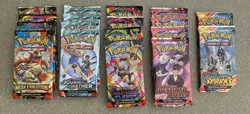 Lot of 18 Pokemon TCG Assorted Booster Packs Loose From Mega Charizard UPC - Image 1