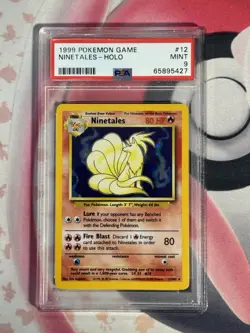 1999 POKEMON GAME NINETAILS HOLO 12/102 PSA 9 MINT - Image 3