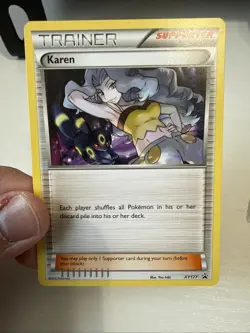 Pokemon TCG Karen XY177 Black Star Promo Trainer LP - Image 4
