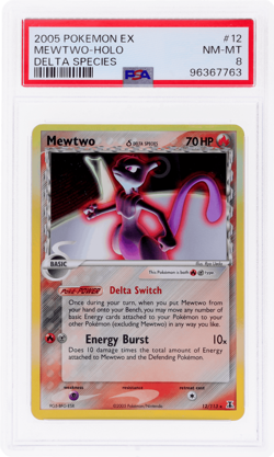 2005 Pokemon Ex Delta Species Mewtwo Holo #12 PSA 8 - Image 1