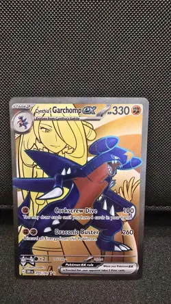 Pokemon TCG Cynthia's Garchomp EX 215/182 Destined Rivals Ultra Rare NM - Image 1