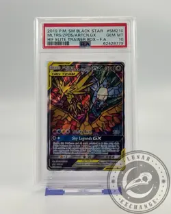 Pokemon Moltres Zapdos Articuno GX Hidden Fates Black Star Promo SM210 PSA 10 - Image 2