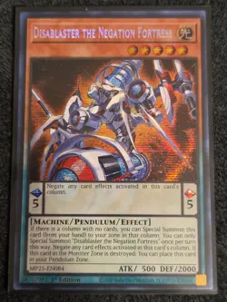 Yugioh! TCG -Disablaster the Negation Fortress -Prismatic Secret Rare MP25-EN084 - Image 1