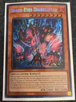 Yugioh Snake-Eyes Diabellstar MP25-EN062 Prismatic Secret Rare 1st Ed Near Mint - Image 1